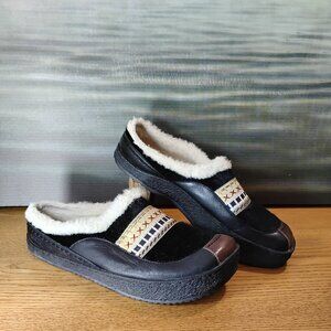 Earth Kalso "Alpine" Calf Hair and Leather Negative Heel Clogs As-Is Size 10